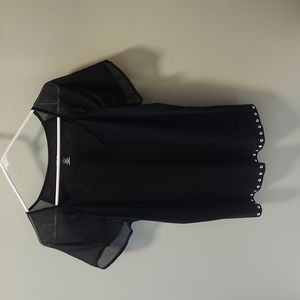 Lightly work, black, Large, blouse.